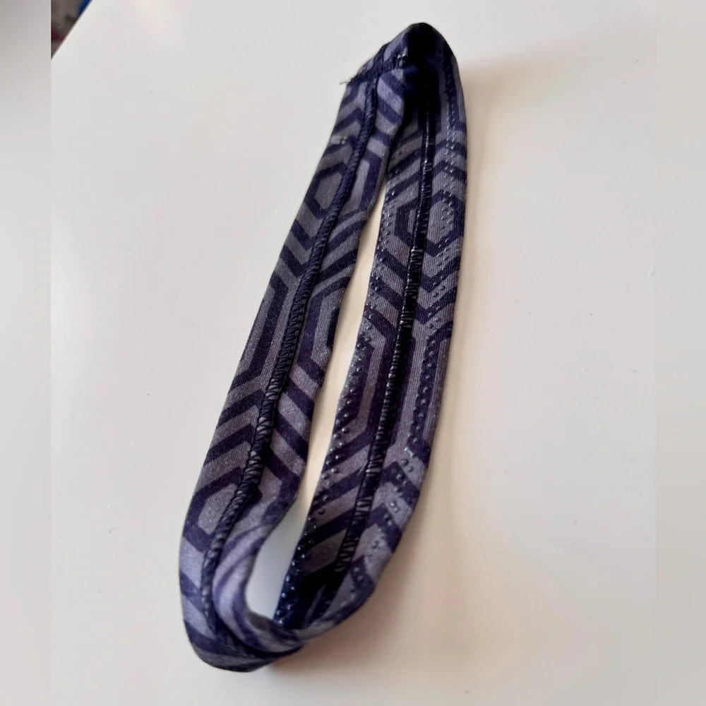 SCUNCI Grey & Black Stretchy Non-slip Athletic Sports Headband Hair Band